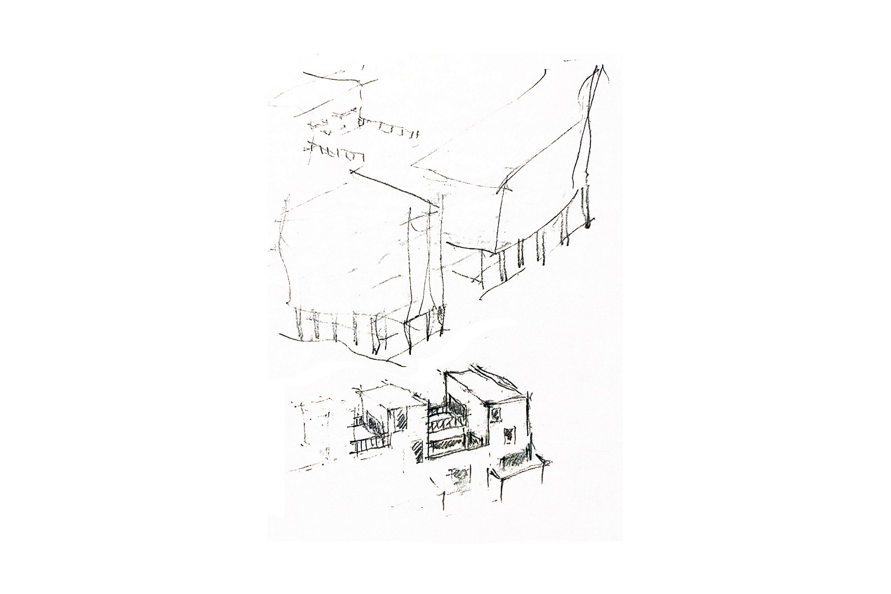 Sketch placing the proposal within a wider landscape setting