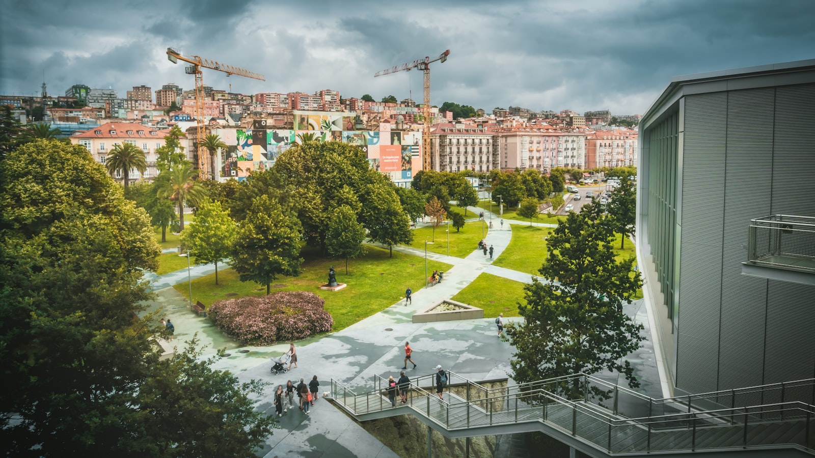 A public park in use